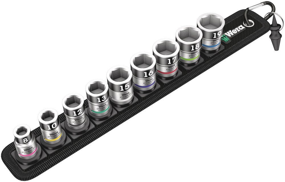 WERA Belt B 1 Zyklop socket set with holding function, 3/8" drive