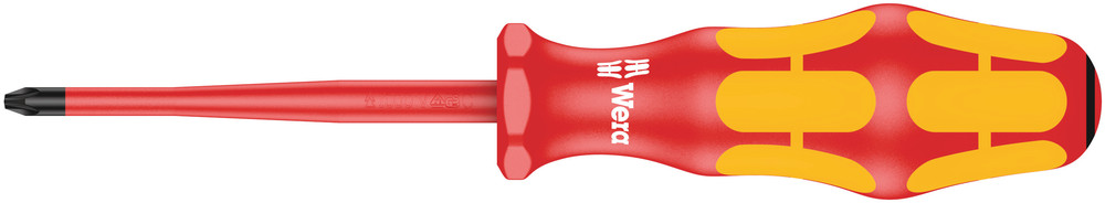 WERA 165 iS PZ VDE Insulated screwdriver with reduced blade diameter for Pozidriv screws PZ 1x80mm