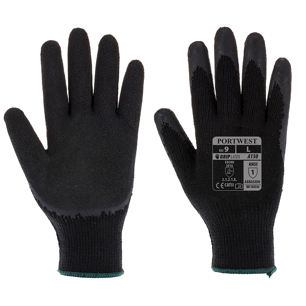 A150 - Classic Grip Glove - Latex Black
