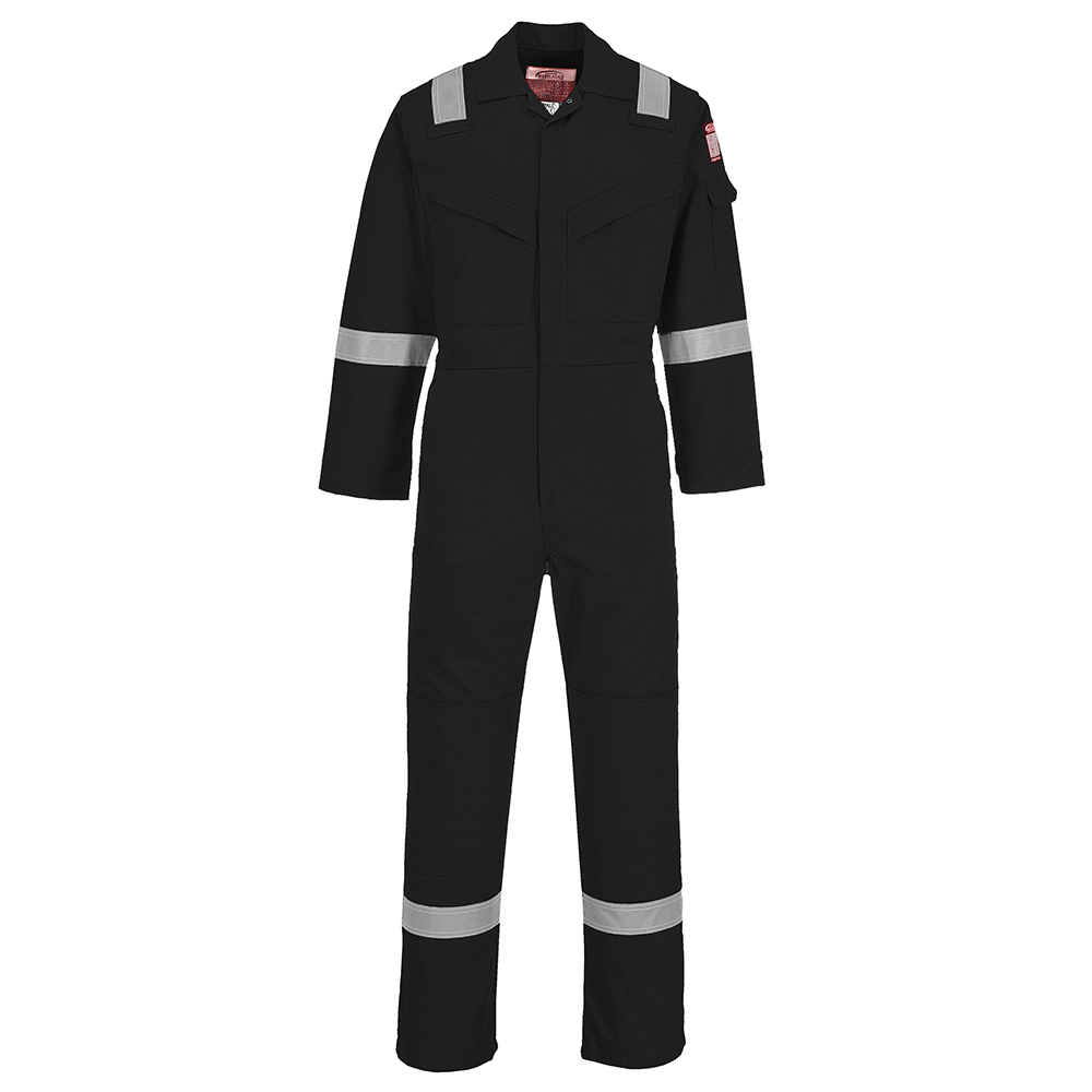 Super Light Weight Flame Resistant Anti-Static Coverall Black