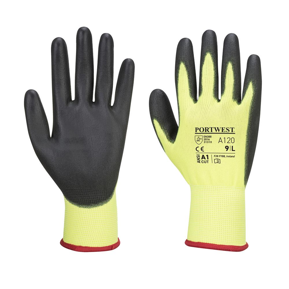 PU Coated Palm Glove Yellow/Black