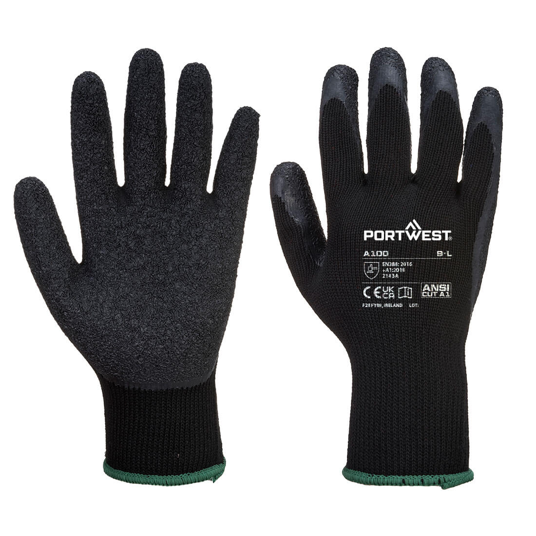 A100 Grip Glove - Latex - Black