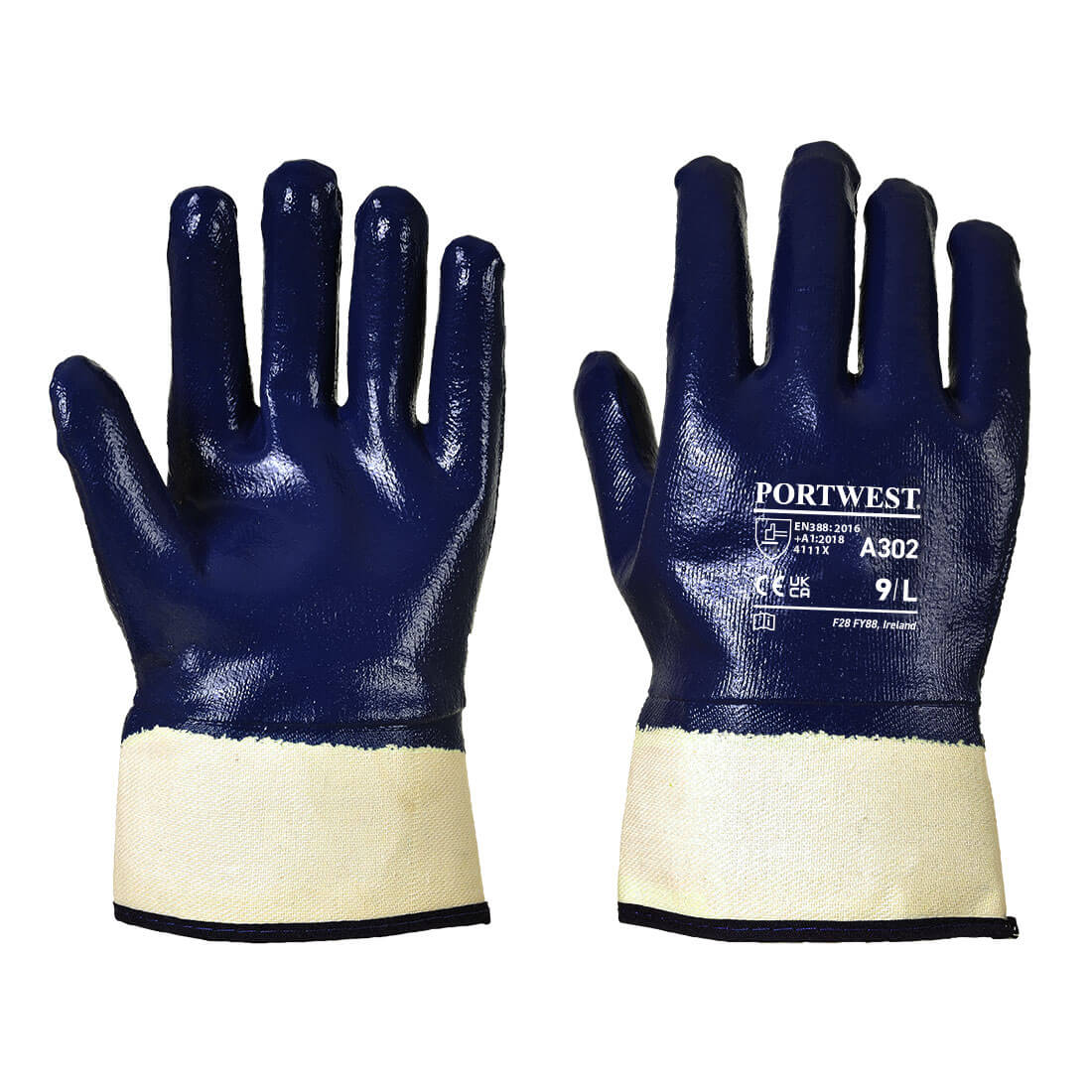 A302 Fully Dipped Nitrile Safety Cuff Navy