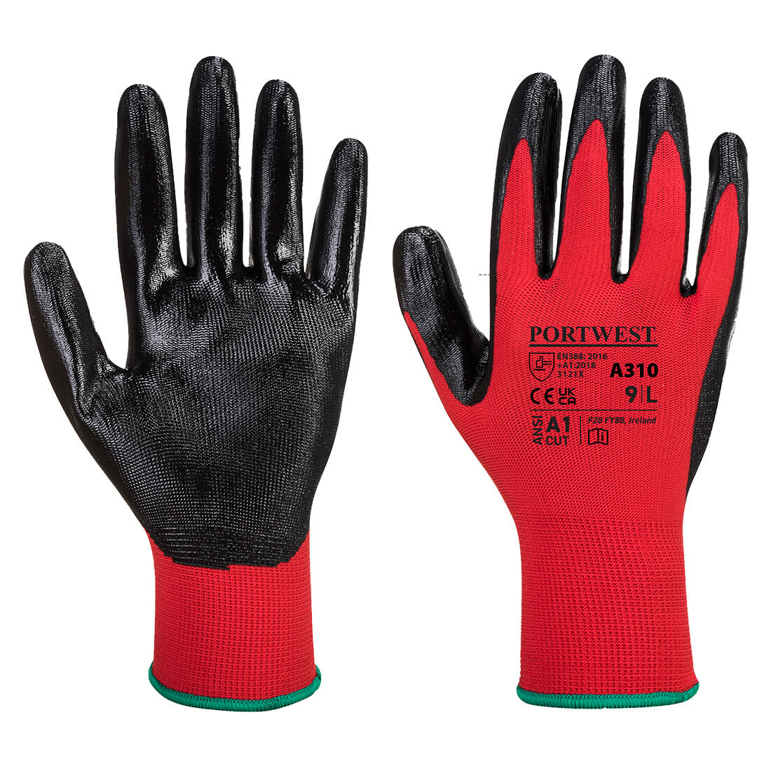 A310 Flexo Grip Nitrile Glove Red/Black