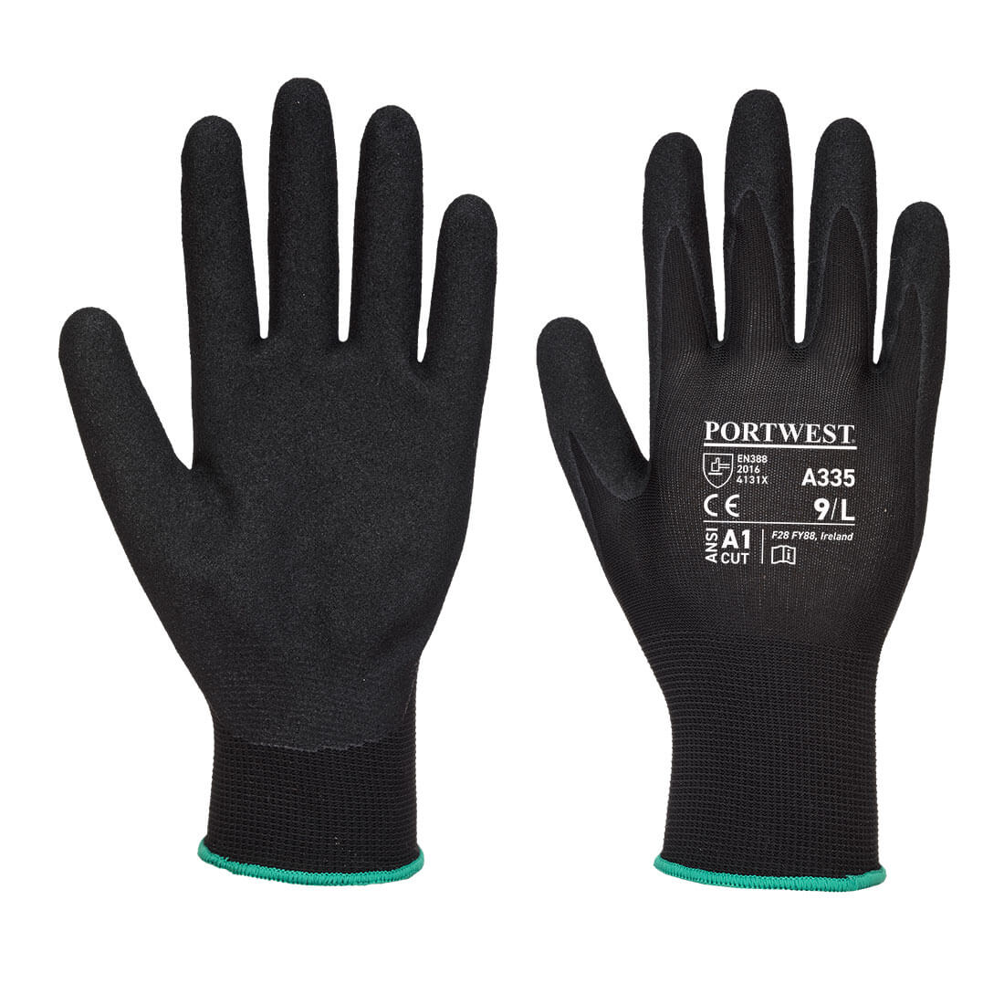 A335 - Dermi-Grip NPR15 Nitrile Sandy Glove Black