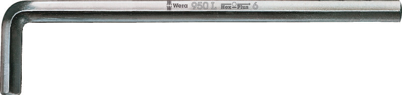 WERA 950 L-key, metric, chrome-plated 4.0x140mm
