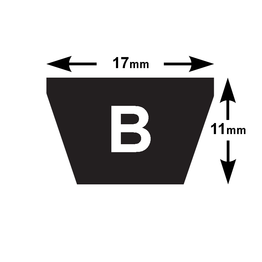 Dunlop White Flash B Section V Belts (17mm Top Width) B134-WHT-DUN