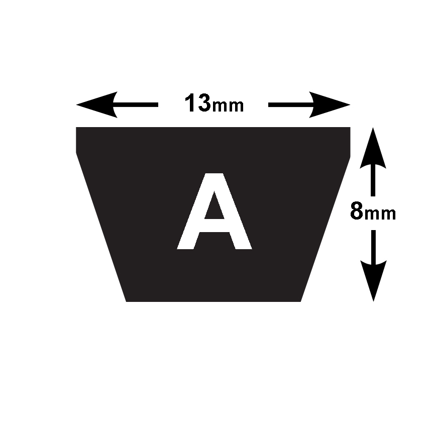 Dunlop White Flash A Section V Belts (13mm Top Width) A44-WHT-DUN