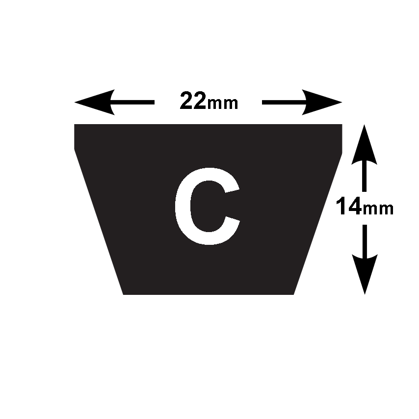 Dunlop White Flash C Section V Belts (22mm Top Width) C92-WHT-DUN