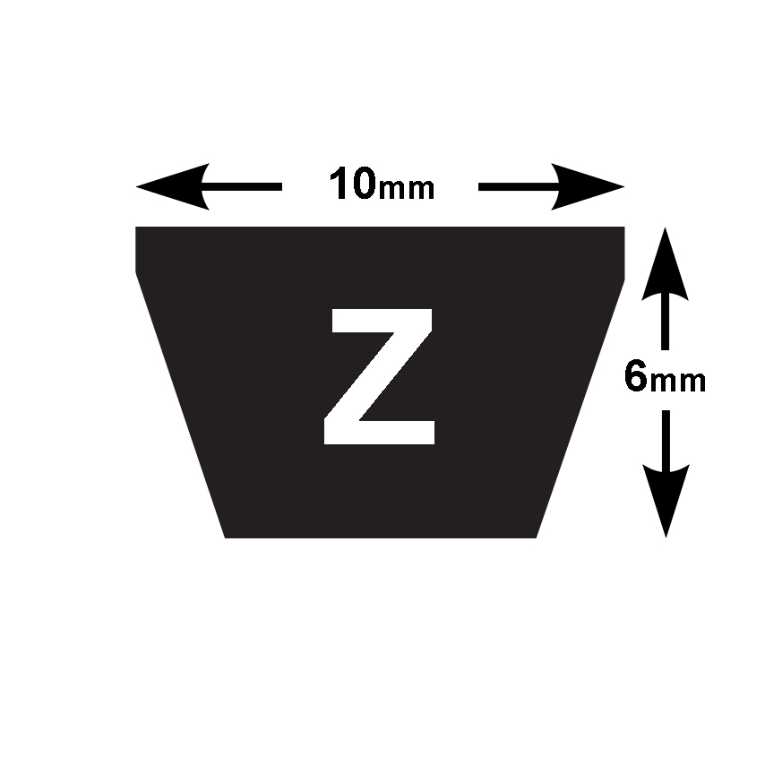 Dunlop White Flash Z Section V Belts (10mm Top Width) Z24-WHT-DUN