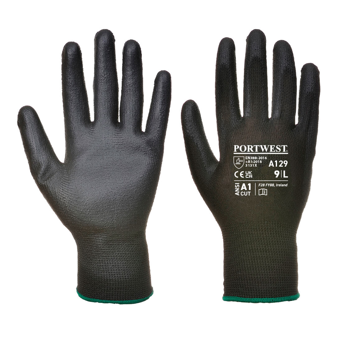 A129 PU Palm Glove - Carton (480 Pairs) Black