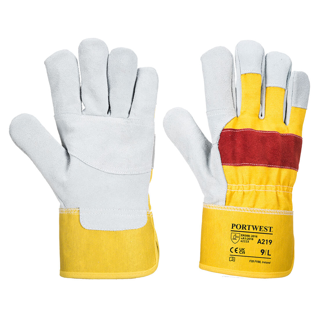 A219 - Classic Chrome Rigger Glove Yellow/Red