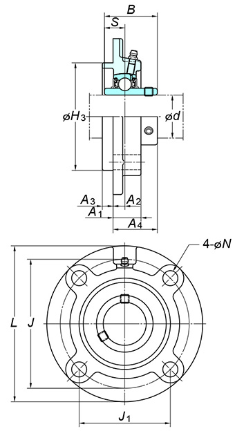 35mm Heavy Duty Round Spigot Unit UCFCX07J-KOYO