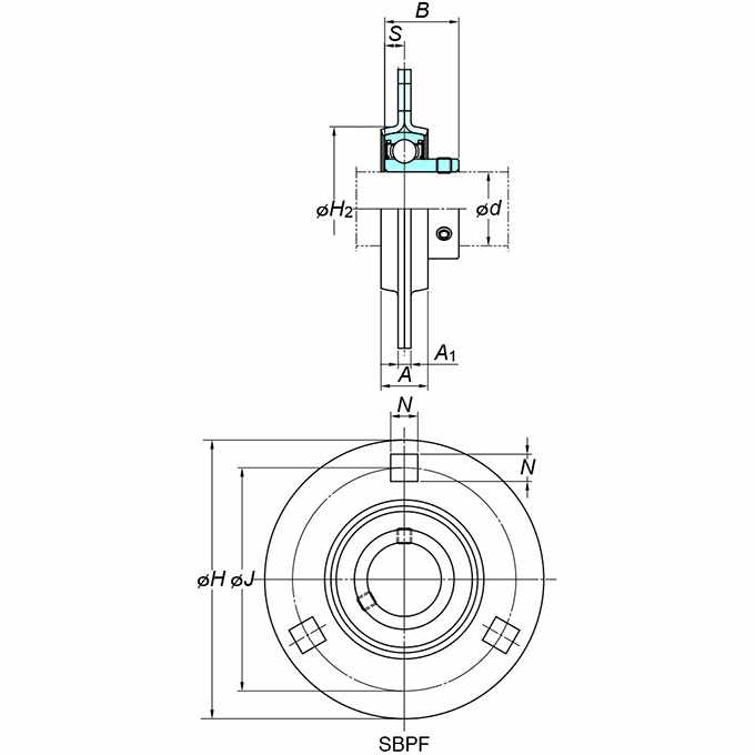 12mm Round Pressed Steel Flange Units SBPF201-KOYO