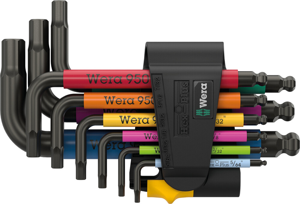 WERA 950/9 Hex-Plus Multicolour Imperial 3, L-key set, imperial, BlackLaser - 05022641001