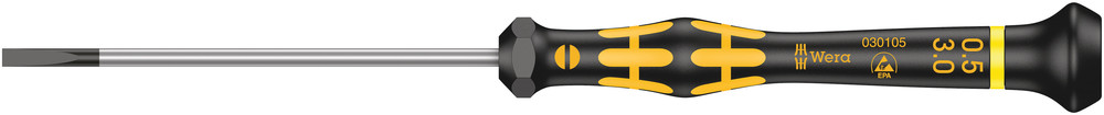 WERA 1578 A ESD Kraftform Micro screwdriver for slotted screws 0.50x3.0x80mm