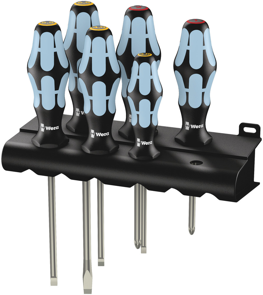 WERA 3334/6 Screwdriver set, stainless and rack