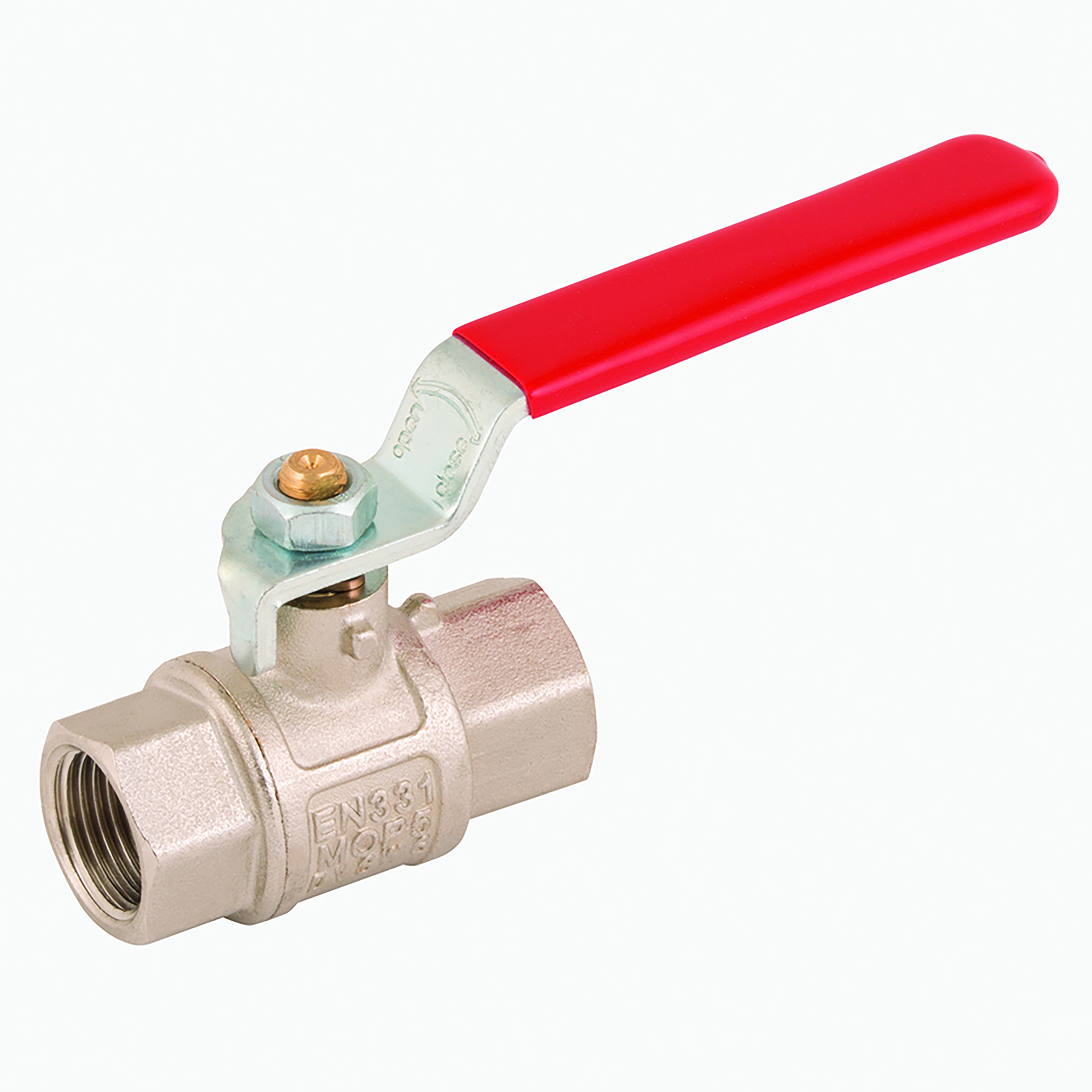 1.1/4" BSPT Brass Ball Valve Red Handle