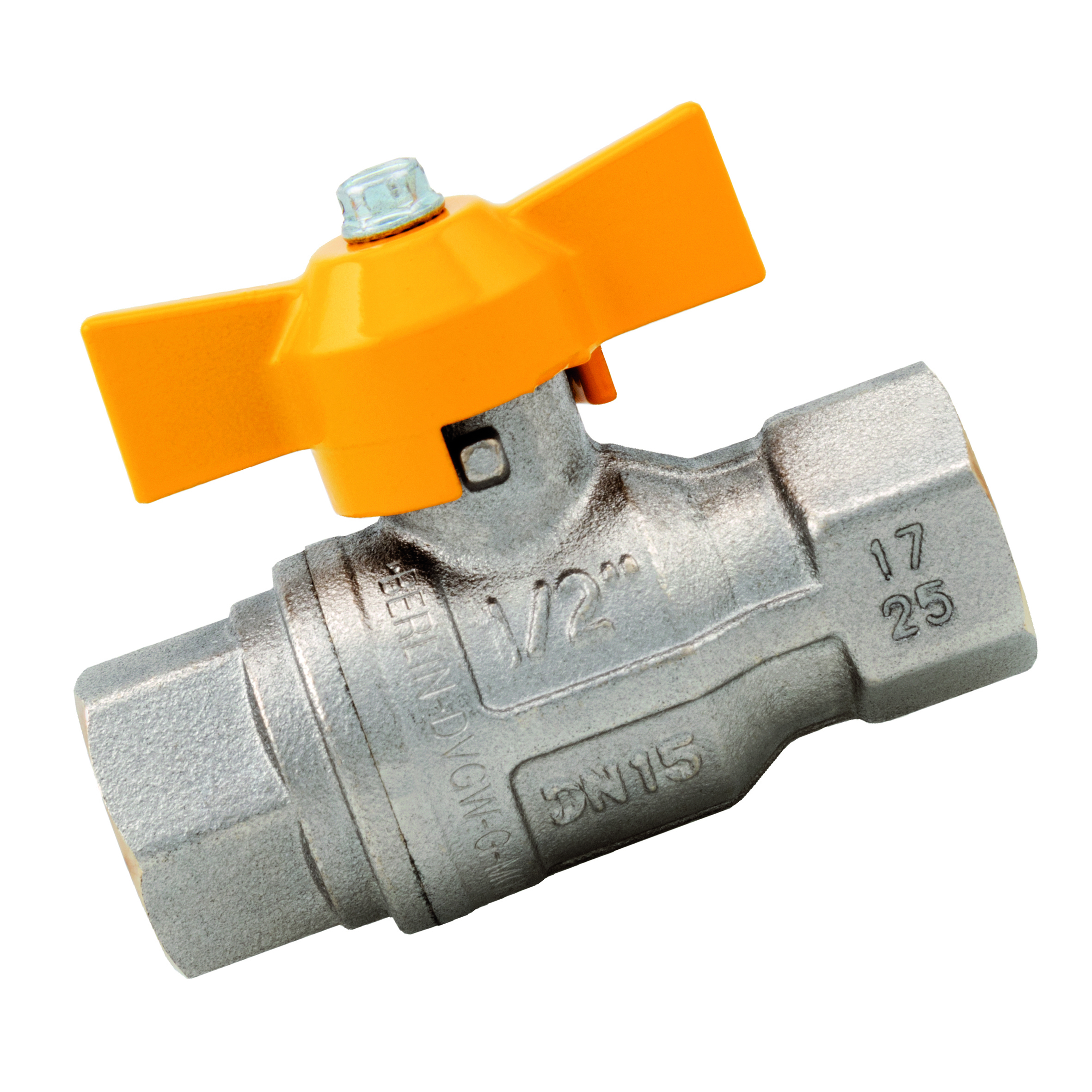 3/4" Brass Ball Valve Wing Handle Ni Plated