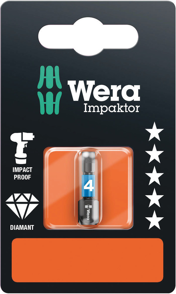 WERA 840/1 IMP DC SB Impaktor bits 1 x 4.0x25mm