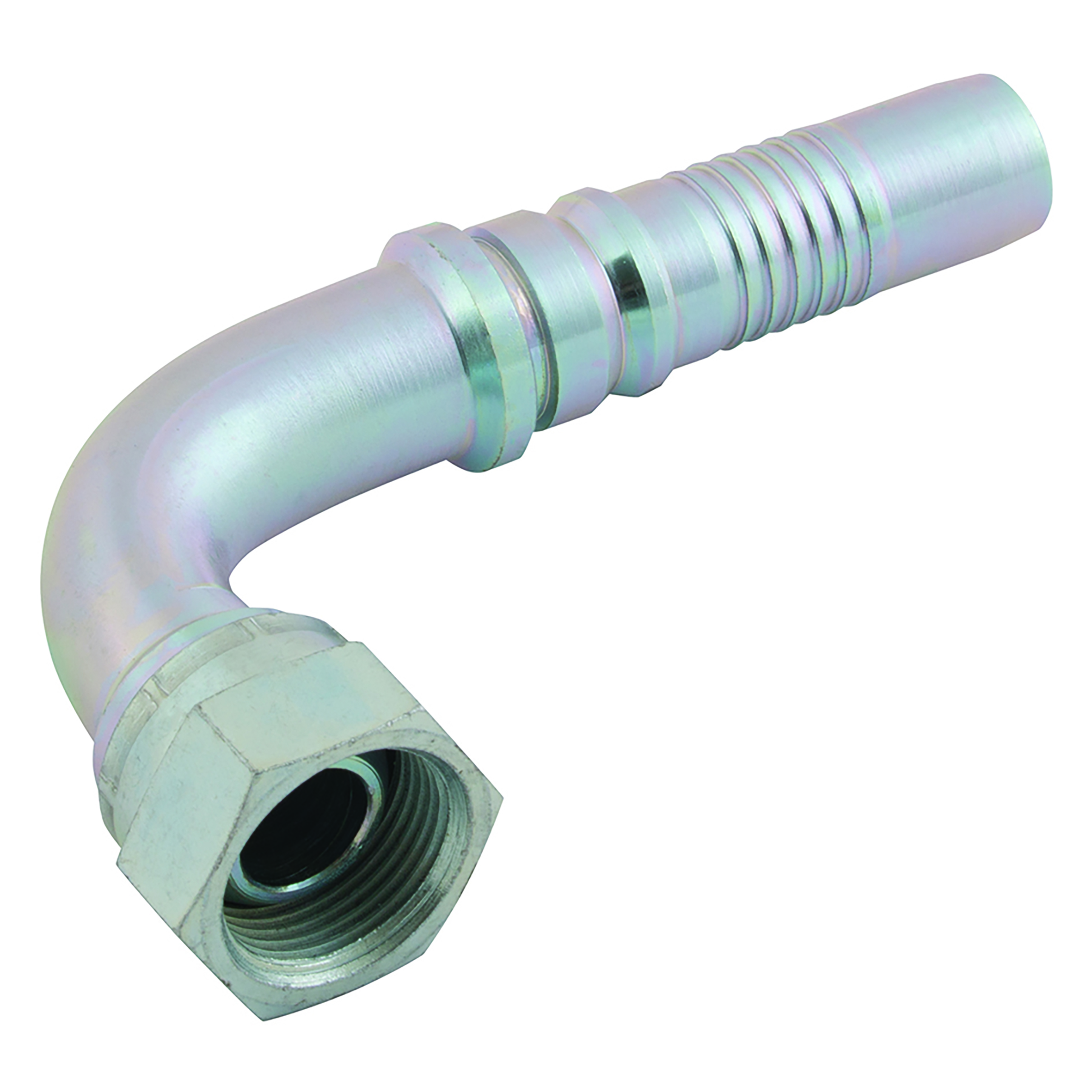 1.1/4" BSP Female Interlock 90Â° Swept Elbow 1" Hose ID