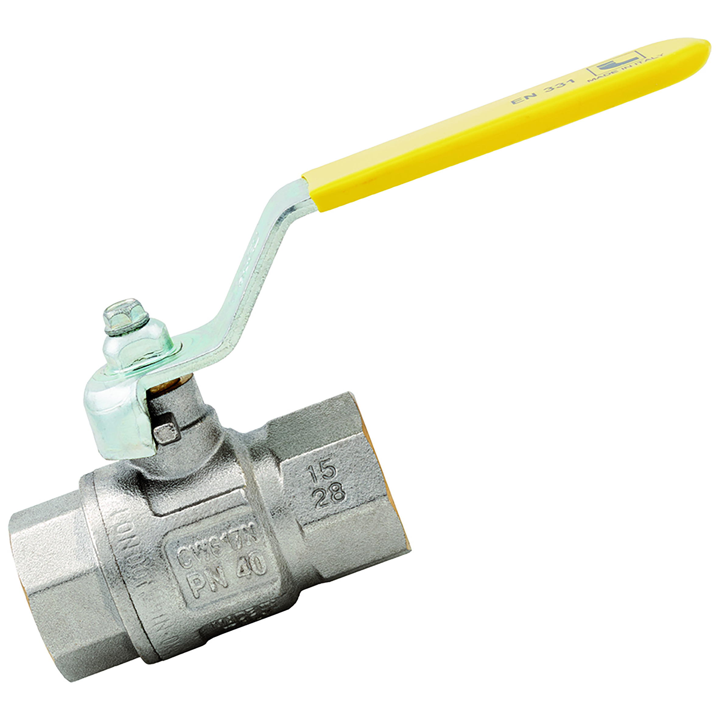 2" BSPP Brass Ball Valve FlatLever Ni Plated