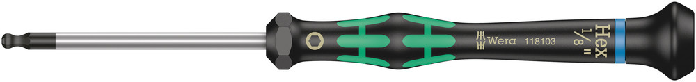WERA 2052 Ball end hexagon screwdriver for electronic applications 1/8x60mm