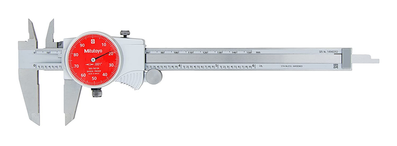 Mitutoyo 505-742-54 CALIPER, DIAL, RED FACE, .1/REV