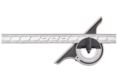 Starrett BEVEL PROTRACTOR, WITH STANDARD LETTER OF CERTIFICATION, 12