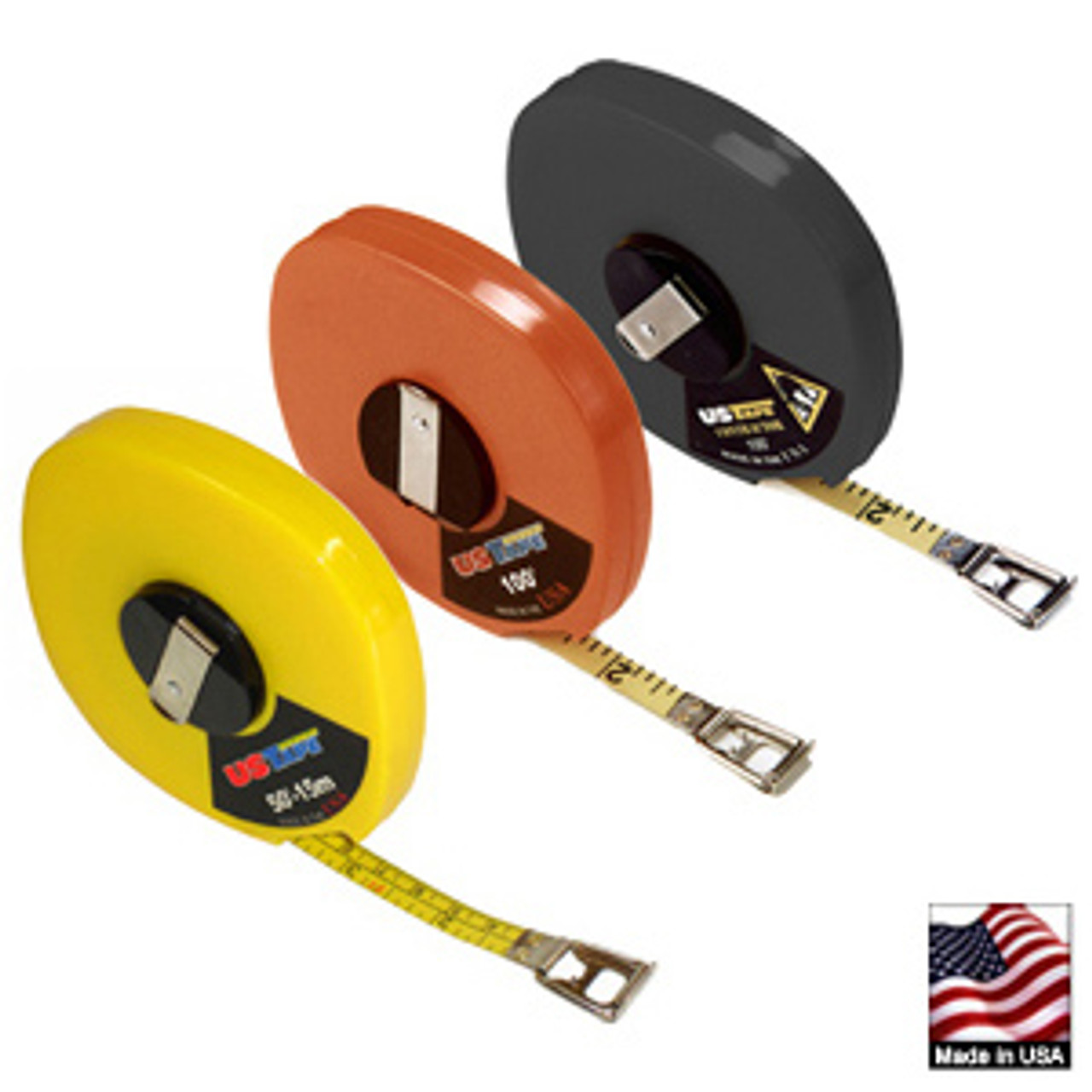 U.S. Tape 58615 LONG TAPES Orange case ft/in/8ths 3/8 x 100