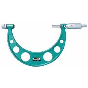 Insize 3206-12 Outside Micrometer With Interchangeable Anvils, 6-12", Graduation .0001"