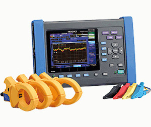 Hioki PW3198 Power Quality Analyzer Includes: L1000 Voltage Cables, AC Adaptor, Battery Pack