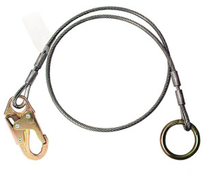 MSA 10001609 36C Anchorage Connector Extension, O-Ring Tie-Off Connection, 3' Cable Length