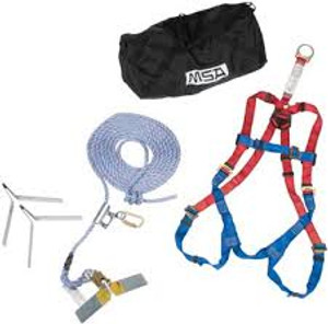 MSA 10077588 Roofers Kit,25',Qfls Harn,Xlg,Duf
