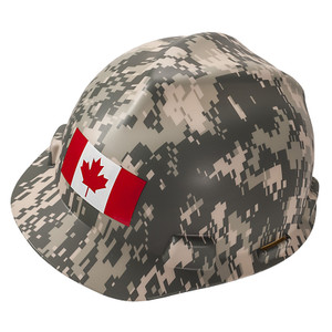 MSA 10104925 Cap,V-Gd,Camo,Canadian Flag,Ratchet