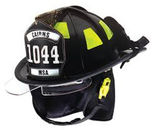 MSA 1044FDB Fire Helmet, 1044, Fs, Black, Deluxe