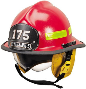 MSA 664DDR Helmet Assy,Std,664 Defender,Red