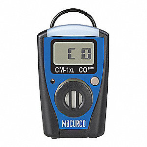 MACURCO CM-1XLS Gas Monitor, LCD , CO, 3-1/8 in. H, 2 in. W