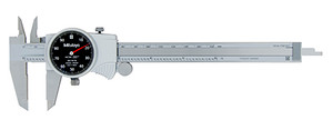 Mitutoyo 505-675-56 Dial Caliper, Stainless Steel, Black Face, 0-6" Range, +/-0.001" Accuracy, 0.001" Resolution