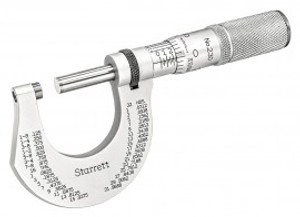 Starrett T230XFL Outside Micrometer, 0 to 1"