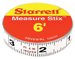 Starrett SM46WRL Measure Stix Permanent Adhesive Back Tape, 1/2" x 6'