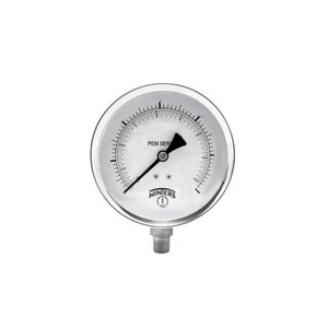 Winters SA-N4MU-EYGT  PEM212 Series Steel Dual Scale Economical All Purpose Pressure Gauge with Brass Internals, 0-30 psi/kpa, 2-1/2" Dial Display, +/-3-2-3% Accuracy, 1/4" NPT Bottom Mount