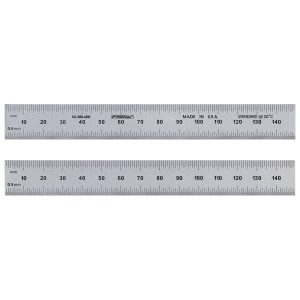 Fowler 150mm Satin Chrome Steel Rule 52-380-005-0