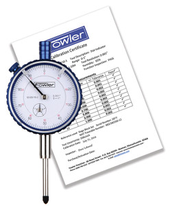 Fowler 1" White Dial Face Premium Dial Indicator with Certificate of Calibration 52-520-110-2