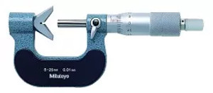 Mitutoyo 114-102 3 Flute V-Anvil Micrometer, 10 to 25 mm