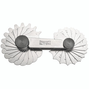 Starrett RADIUS GAGE SET, 1-7mm, 34 LEAVES