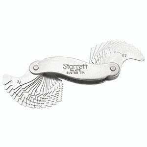 Starrett SCREW PITCH GAGE, 3-1/2-60 TPI, 30 LEAVES