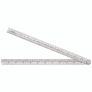 Starrett 471 Steel Folding Rule With Circumference Measurement, 24" Length, 3/4" Width, 1/32" Thickness