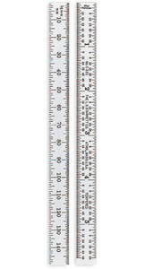 Starrett C331-150 Full-Flexible Steel Rule  - mm and inch Graduations, 150mm to 5-3/4"