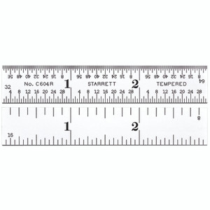 Starrett STEEL RULE, SPRING-TEMPERED, 3", 4R GRADS